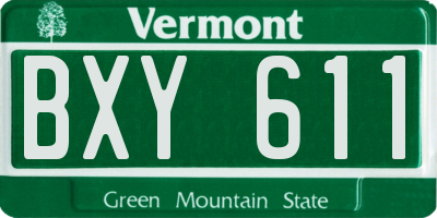 VT license plate BXY611
