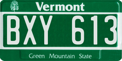 VT license plate BXY613