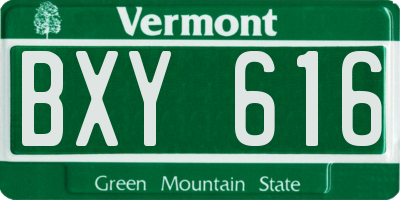 VT license plate BXY616