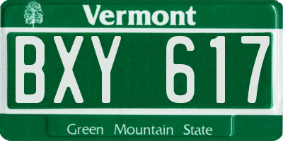 VT license plate BXY617
