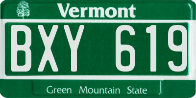 VT license plate BXY619