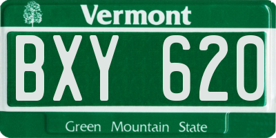 VT license plate BXY620