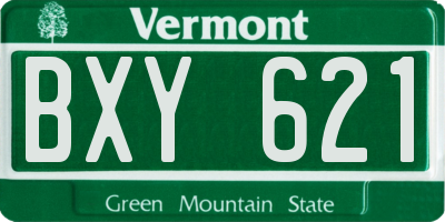VT license plate BXY621