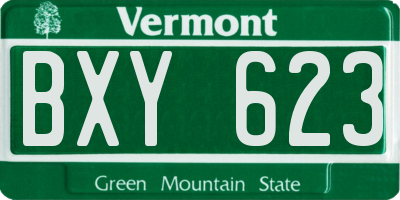 VT license plate BXY623