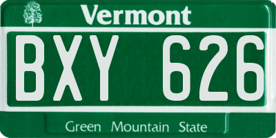 VT license plate BXY626