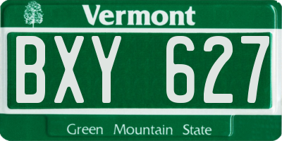VT license plate BXY627