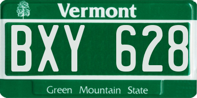 VT license plate BXY628