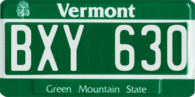 VT license plate BXY630