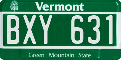 VT license plate BXY631