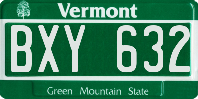 VT license plate BXY632