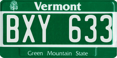 VT license plate BXY633