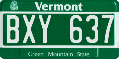 VT license plate BXY637