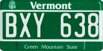 VT license plate BXY638