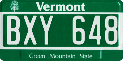VT license plate BXY648