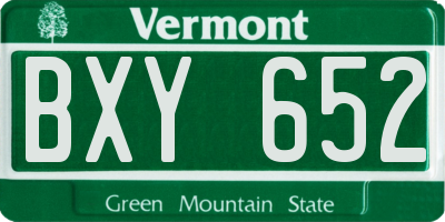 VT license plate BXY652
