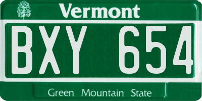 VT license plate BXY654