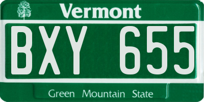 VT license plate BXY655