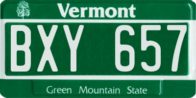 VT license plate BXY657