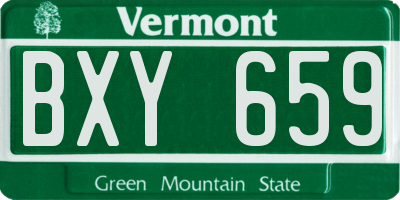 VT license plate BXY659
