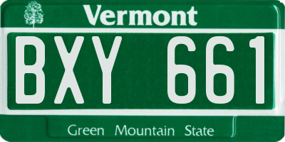 VT license plate BXY661