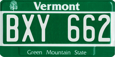 VT license plate BXY662