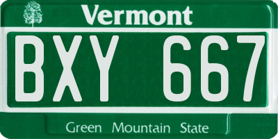 VT license plate BXY667