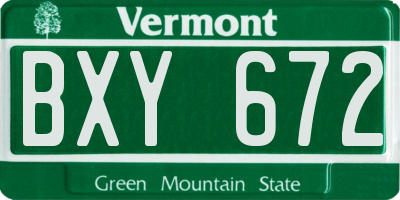 VT license plate BXY672