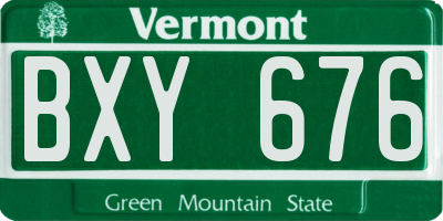 VT license plate BXY676