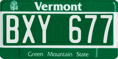 VT license plate BXY677