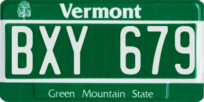 VT license plate BXY679