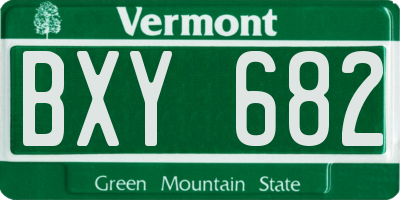 VT license plate BXY682