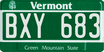 VT license plate BXY683