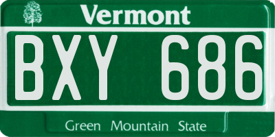 VT license plate BXY686