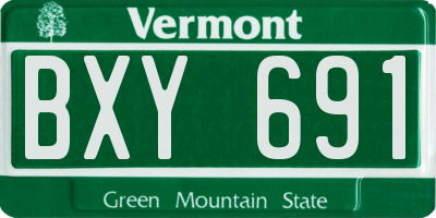 VT license plate BXY691