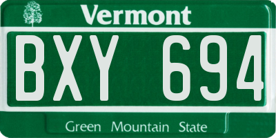 VT license plate BXY694