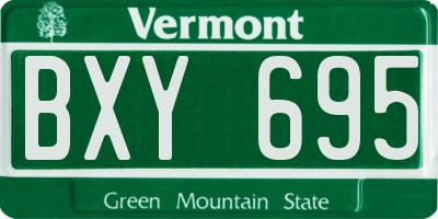 VT license plate BXY695