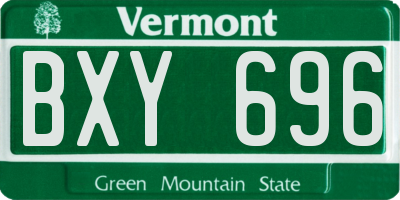 VT license plate BXY696