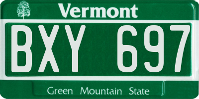 VT license plate BXY697