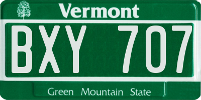 VT license plate BXY707