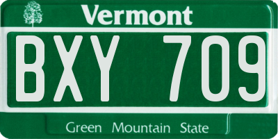 VT license plate BXY709