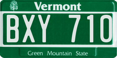 VT license plate BXY710