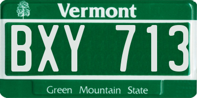 VT license plate BXY713