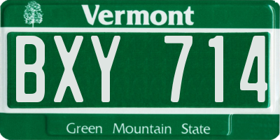 VT license plate BXY714