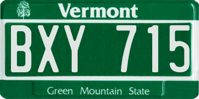 VT license plate BXY715
