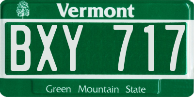 VT license plate BXY717