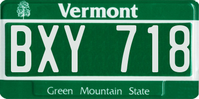 VT license plate BXY718