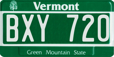 VT license plate BXY720