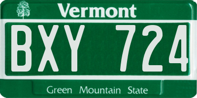 VT license plate BXY724