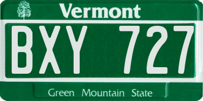 VT license plate BXY727