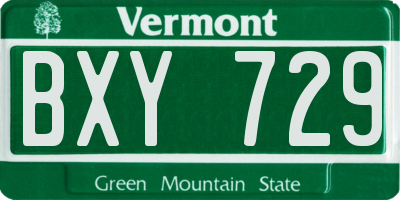 VT license plate BXY729